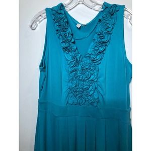 COPY - Teal Madison Large Ruffle sleeveless Dress Business Career Wedding Guest